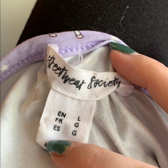 Purple pj tee shirt with unicorns - Picture 5 of 5